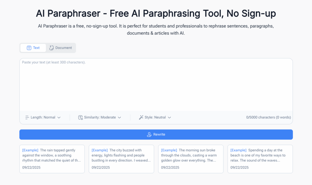 AI Humanizer’s AI Paraphraser