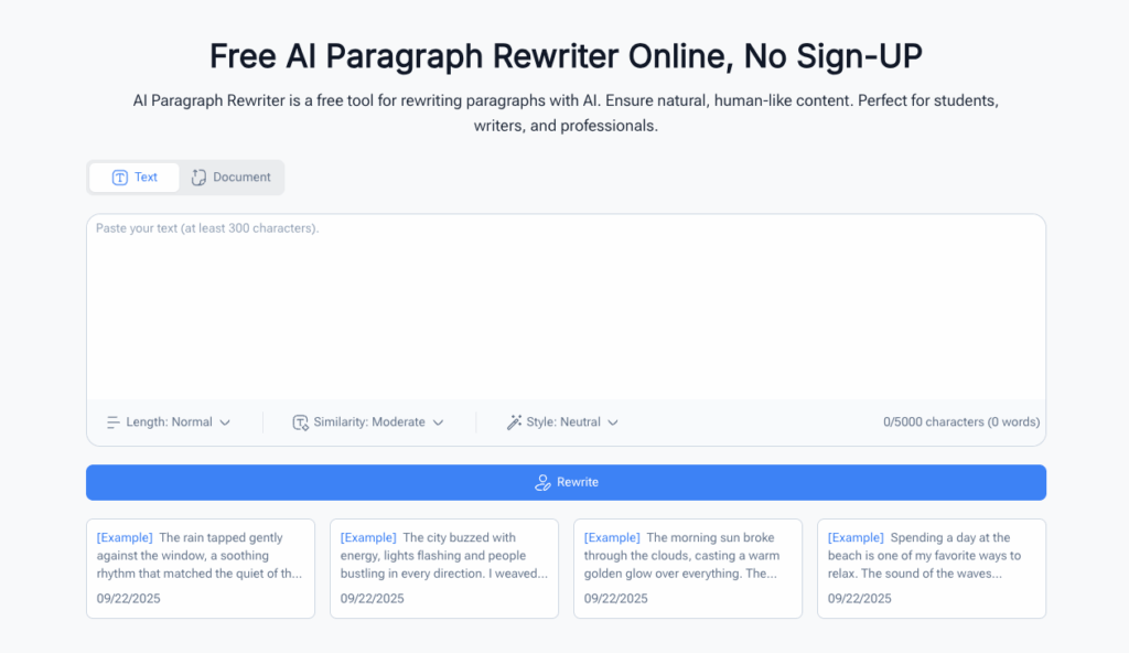 Tool 1: AIHumanizer – The Most Versatile AI Text Rewriter Free with Custom Styles