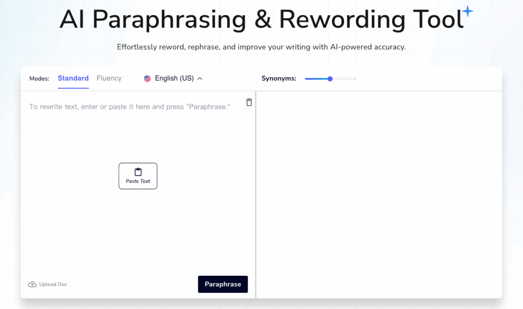 Tool 4: Paraphrase Tool – No-Sign-Up AI Text Rewriter Free for Fast Short-Text Tweaks