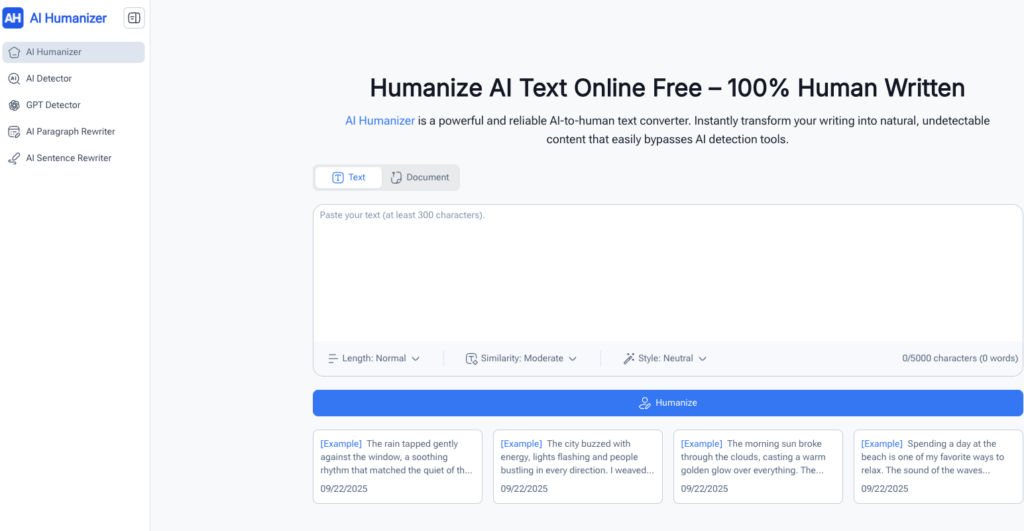 Tool 1: AI Humanizer – All-in-One Solution to Humanize AI Text Free for Every Scenario