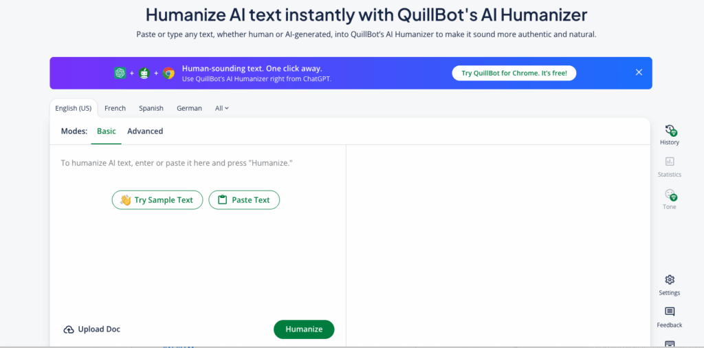 Tool 5: QuillBot: Refine Sentence Flow to Naturally Humanize AI Content