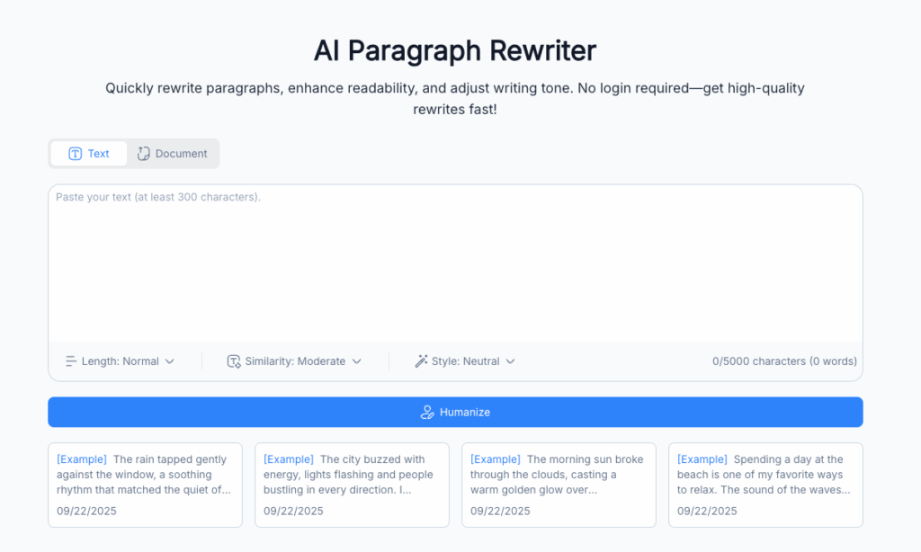 Tool 2: NoteGPT – AI Text Rewriter Free for Seamless Note & Draft Polishing