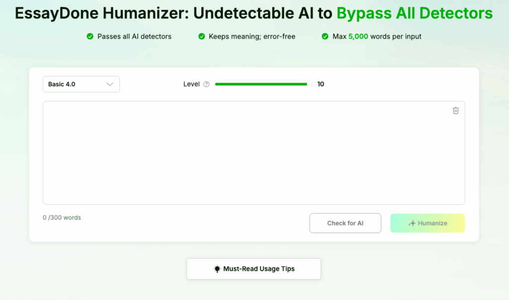 Tool 5: EssayDone Humanizer: Strict AI Detector Bypass for How to Reword a Sentence Confidently