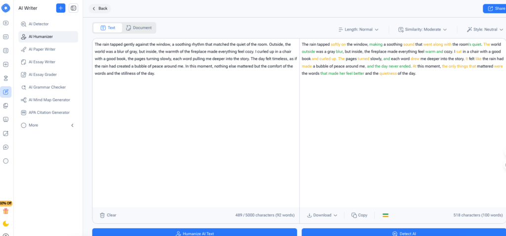 Tool 2: NoteGPT – AI-Powered Free Tool to Humanize AI Text & Retain Context