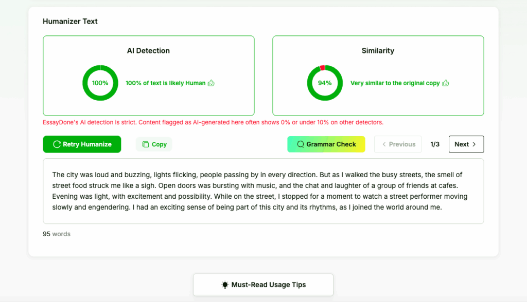 Tool 5: EssayDone Humanizer: Strict AI Detector Bypass for How to Reword a Sentence Confidently
