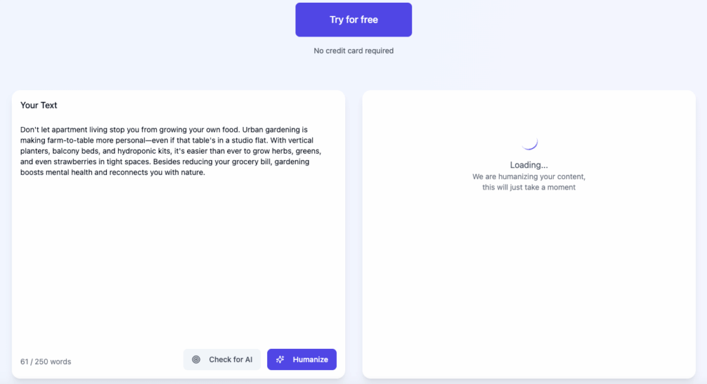 Tool 3: HumanWrite AI Free Humanizer – User-Friendly Best Free AI Humanizer