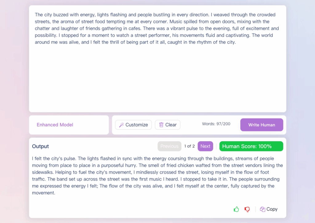 Tool 5: WriteHuman – User-Friendly AI Text to Human Text Solution for Beginners & Pros