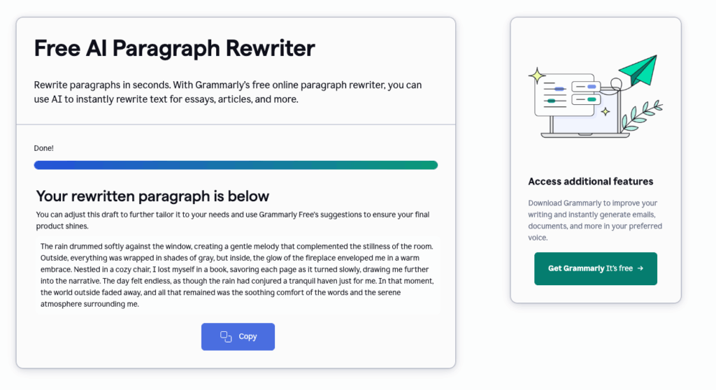 Tool 2: Grammarly – Enhance Clarity & Accuracy When You Rewrite a Paragraph