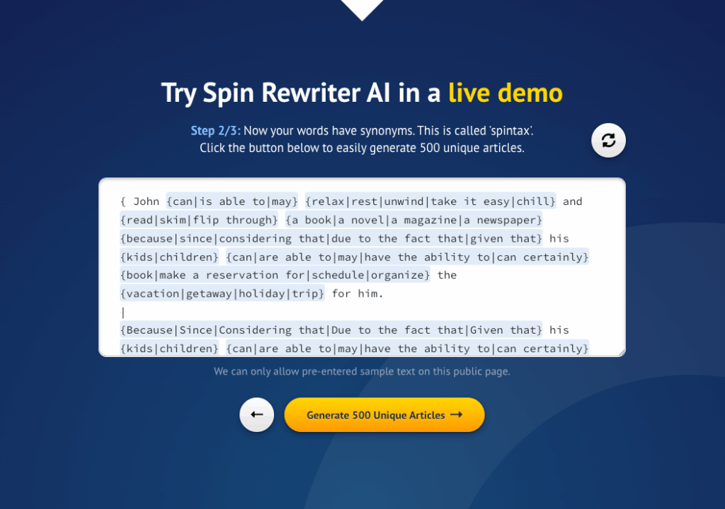 Tool 1: Spin Rewriter: Deep Semantic Rewriting for How to Reword a Sentence Naturally