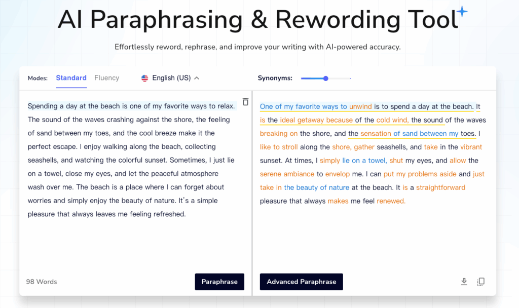 Tool 4: Paraphrase Tool – No-Sign-Up AI Text Rewriter Free for Fast Short-Text Tweaks