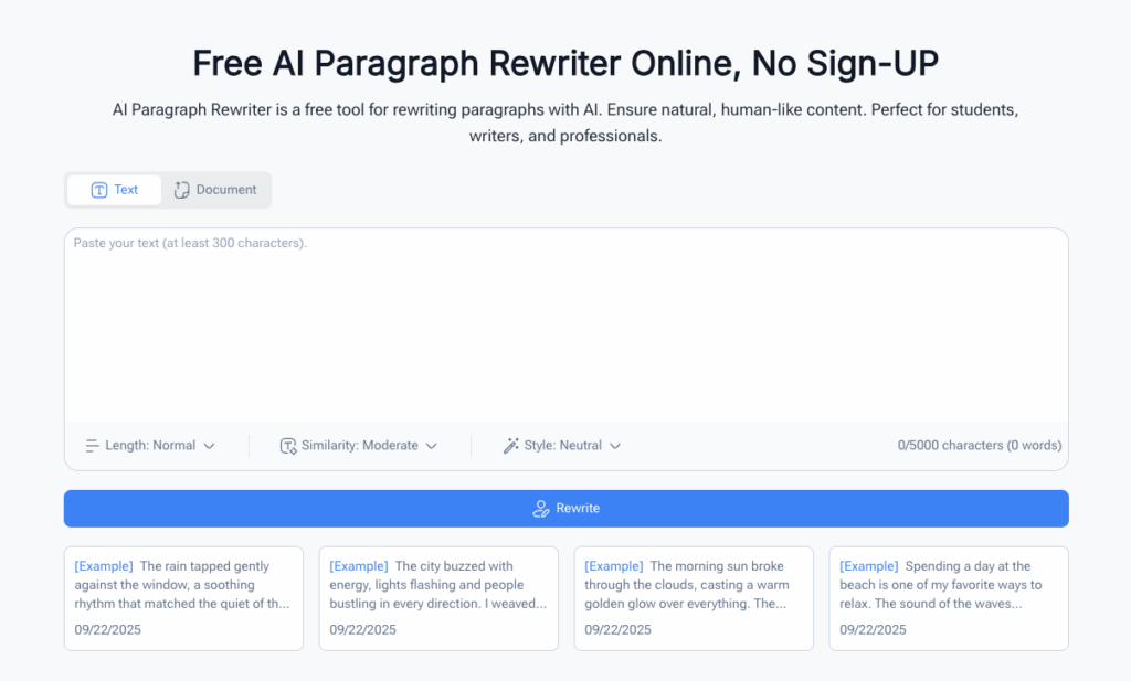 Tool 4: AI Humanizer – Naturalize Your Writing as You Rewrite a Paragraph