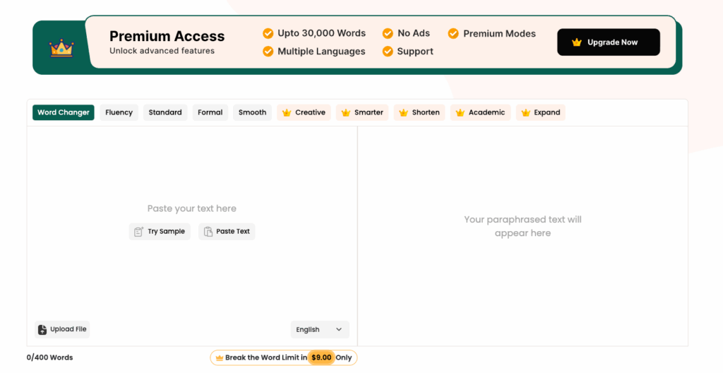 Tool 5: Paraphraser.io – The Best AI Paraphrasing Tool for Budget-Friendly, Unlimited Use